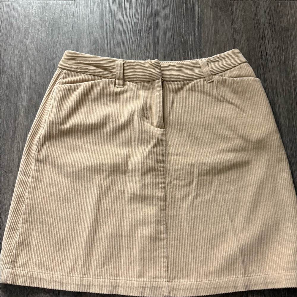 Vintage Tailor B. Moss Beige Corduroy Mini Skirt